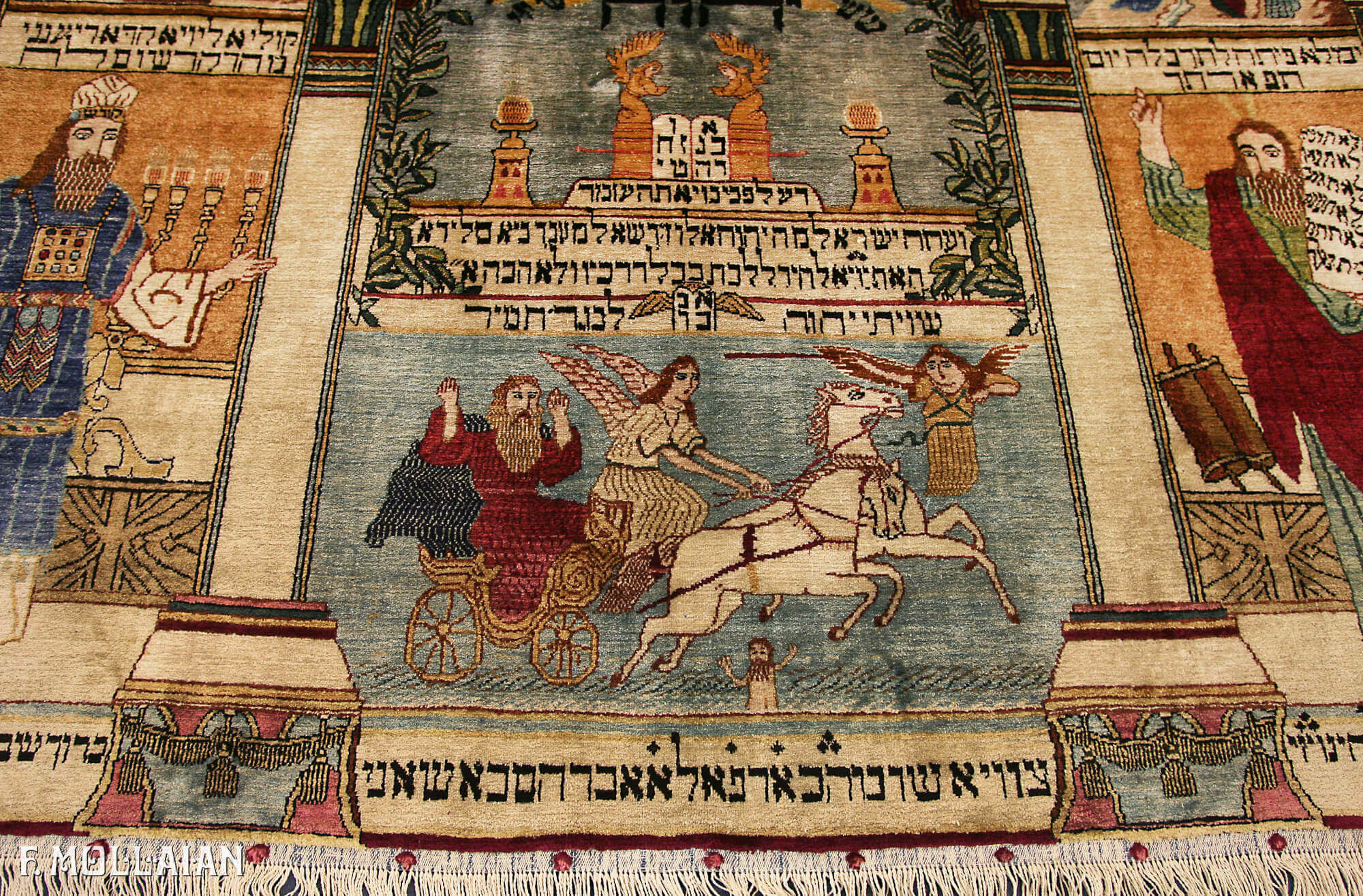 Tappeto Figurativo Persiano Antico Kashan Seta n°:38358138